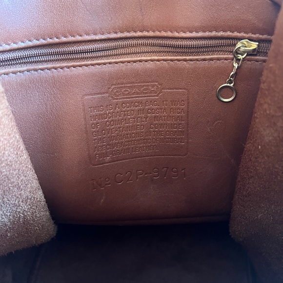 Vintage Coach 9791 British Tan/Brown Drawstring Backpack Daypack - Picture 6 of 7